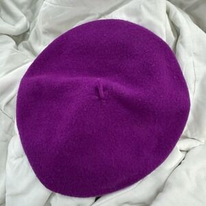 Vintage Harve Benard Purple French Beret Hat Made Of 100% Wool